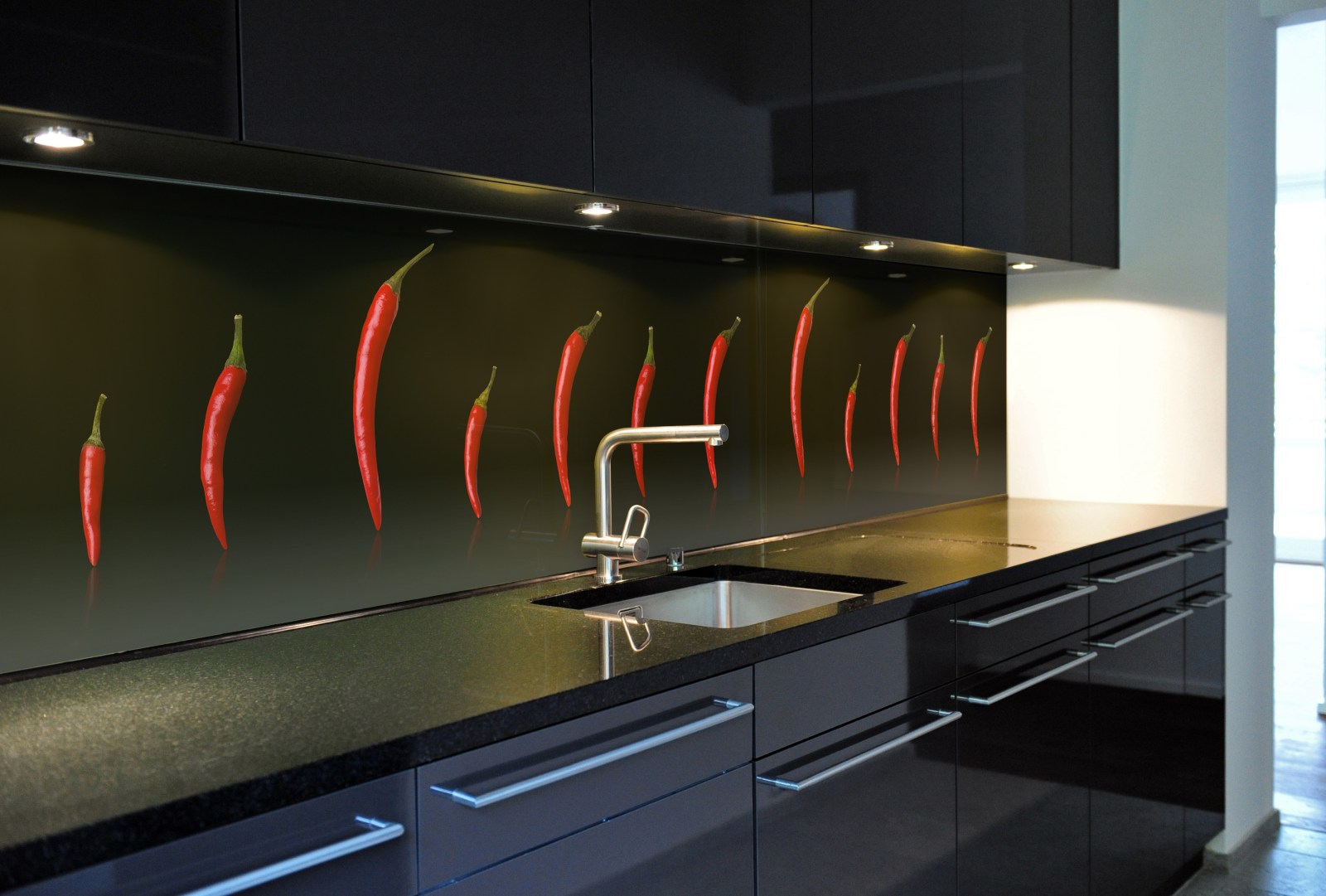 küchenrückwand glas motiv bilder